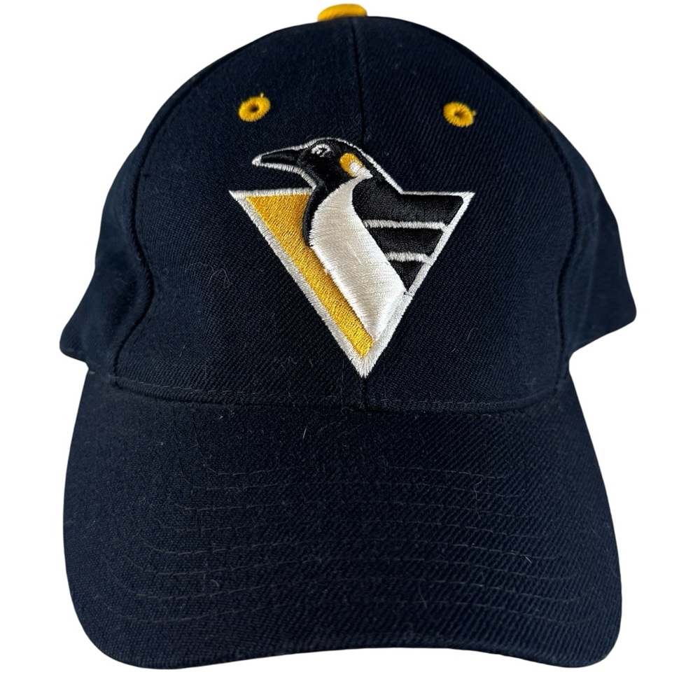 Vintage 90s Pittsburgh Penguins Puma Snapback Adjustable Hat Wool Blend Cap NHL